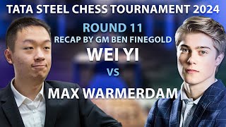 Round 11 Recap Wei Yi vs Max Warmerdam [upl. by Herring]