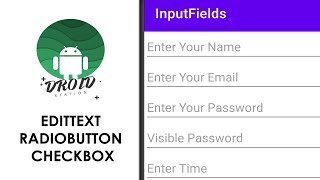 Android EditText RadioGroup and CheckBox  Android Application Development [upl. by Ellenar735]