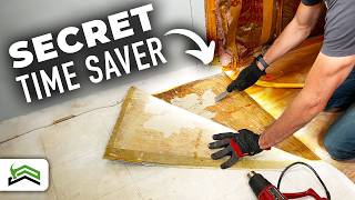 How To Remove Old Vinyl Or Linoleum Flooring  Kitchens and Bathrooms [upl. by Ydnarb]