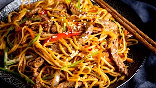 Easy Delicious Beef Teriyaki Noodles With Homemade Teriyaki Sauce [upl. by Yltneb]