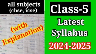 Class5 Syllabus  CBSE Board Class5 all Subjects Syllabus  Class5 Latest Syllabus 20242025 [upl. by Tirrag387]