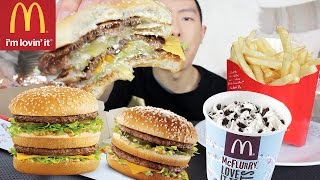 MCDONALDS MUKBANG  Big Mac Meal amp McFlurry  Collab ft Hungry Fatchick  Eating Show  STORYTIME [upl. by Tivad]