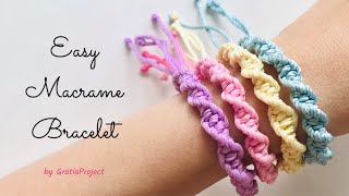 Easy Macrame Bracelet  DIY Friendship Bracelet [upl. by Bigelow534]