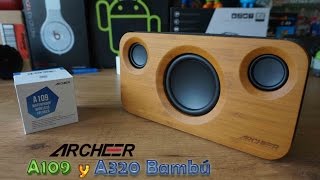 Archeer A109 sumergible y A320 acabado en BAMBÚ 25W  Speakers BT [upl. by Vedis210]