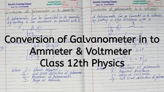 Conversion of Galvanometer in to Ammeter and Voltmeter Chapter 4 Moving Charges Class 12 Physics [upl. by Ennail903]