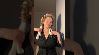 Rollers  bathrobe belt  super curls shorts curls hairrollers hairtutorial [upl. by Swiercz203]