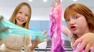 ADLEY and NASTYA make a SLiME SHOP Rainbow Slimes to Surprise youtubers Nikos crazy like nastyas [upl. by Waylon928]