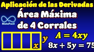 09 Optimización usando derivadas Obtener Corrales de Área Máxima [upl. by Orvil633]