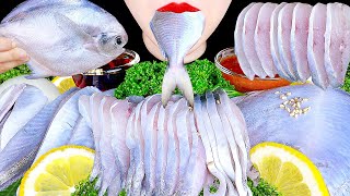 ASMR 병어회 CRUNCHY SOUND RAW BUTTER FISH ONION SEA GRAPES KOREAN SEAFOOD EATING SOUNDS MUKBANG 먹방 [upl. by Martica318]