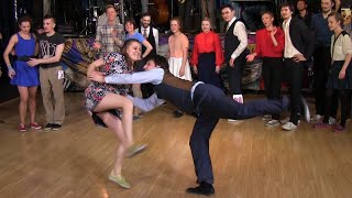 Fast Tempo Part of Lindy Hop Advanced Final Jam at Russian Swing Dance Championship 2015 [upl. by Ranie]