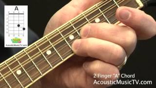 How to Play a Two Finger A Chord on the Mandolin • AcousticMusicTVcom [upl. by Gibert759]