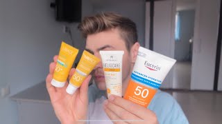 SPF mini reviews and fails  Eucerin Heliocare Uriage new spf [upl. by Herrah]