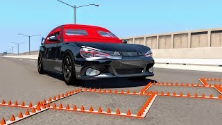 Massive Spike Strip Pileup Crashes 5 – BeamNG Drive  CrashBoomPunk [upl. by Monro]