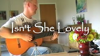 Isnt She Lovely  Stevie Wonder  fingerstyle guitar with tabs [upl. by Eesak]