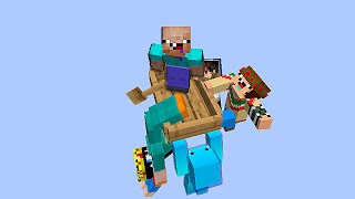 ¡NOOB Y 7 YOUTUBER SOBREVIVE EN 1 BLOQUE DE BARCO EN MINECRAFT [upl. by Franciskus523]