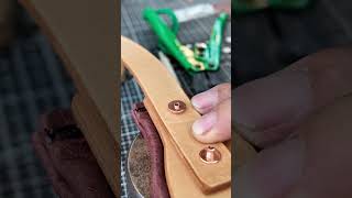 How to use brass rivets leather bag leatherbackpack shortscopper rivet leathercraft diy [upl. by Oshinski]