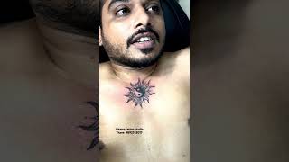 Sun tattoo on chest by artist Kartik  real tattoo  Inkman tattoo studio  Thane Mumbai 9892743017 [upl. by Naylor588]