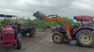 Loding  Jcb  loder JCB 1dx Loading Mud in Tractor  Tata 2518 Truck  Mahindra an [upl. by Schiffman]