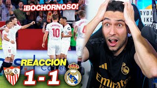 REACCIONES DE UN HINCHA Sevilla vs Real Madrid 11 VERGONZOSO GOL ANULADO [upl. by Laumas]