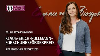 Bioplastik aus Abfall  KlausErichPollmannPreis 2023  DrIng Stefanie Duvigneau  OVGU [upl. by Cherianne]