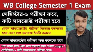 WB college Semester 1 exam 2024  CU Semester 1 exam date  Semester 1 exam notice  pass number [upl. by Lerraf348]