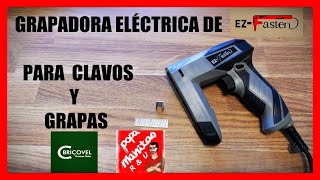 Grapadora eléctrica EZFASTEN  para GRAPAS y CLAVOS  BRICOVELCOM [upl. by Eylatan]