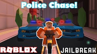 EPIC MOTORCYCLE POLICE CHASE IN JAILBREAK  Roblox Jail break Nub the Bounty Hunter 6 [upl. by Gelb]