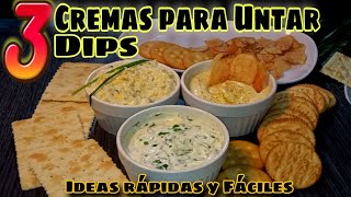 🔴 CREMAS PARA UNTAR  DIPS Económico y fácil  Ideales para Pasapalos Pasabocas Aperitivos Fiestas [upl. by Beshore450]