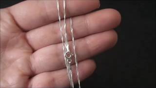 Sterling Silver 1mm Singapore Necklace Chain wholesale sterling silver chainsAZFindingscom [upl. by Culhert]