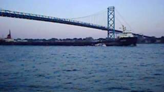 Steamer Canadian Leader sounds the Kahlenberg Air Horn at Detroit 071706 [upl. by Rettig]