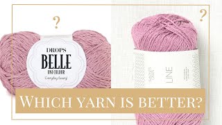 Drops Belle vs Sandnes Garn Line Yarn Comparison [upl. by O'Callaghan332]