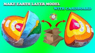 How to Make Earth Layer Model With Cardboard Make 3d Earth Layer Model for School project [upl. by Grim]