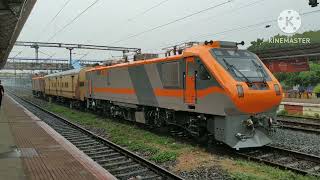 New WAP 5 loco in push pull configuration rail run in action [upl. by Lelia90]