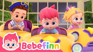 Go Away Rain☔️ Baby Cars are COMING  Bebefinn and Baby Shark  Nursery Rhymes amp Kids Songs [upl. by Wilona]