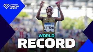 Faith Kipyegon sets new 1500m WORLD RECORD in Paris  Wanda Diamond League 2024 [upl. by Nnyladnarb]