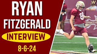 FSU Kicker Ryan Fitzgerald Interview on Added Strength Improving  FSU Football  Warchant TV FSU [upl. by Nasho232]