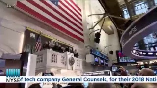 Watch live as TechGC rings the NYSE Opening Bell to highlight their 2018 National Summit [upl. by Neemsaj438]