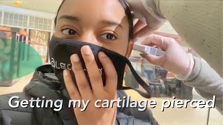 GETTING MY CARTILAGE PIERCED AT CLAIRES VLOGMAS [upl. by Ainitsirc]