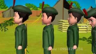 3D Animation Five Little Soldiers Nursery Rhyme for children with Lyrics [upl. by Krischer349]