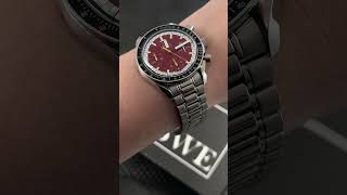 Omega Speedmaster Schumacher Red Dial Steel Mens Watch 35106100 Wrist Roll  SwissWatchExpo [upl. by Benge718]