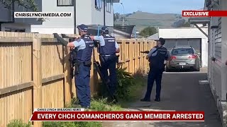 All Christchurch Comancheros patched gang members arrested in sweeping raids across the city [upl. by Nester508]