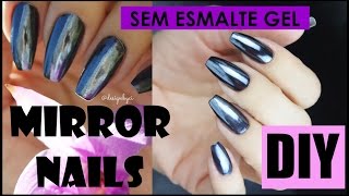 UNHAS COM PÓ CROMADO FEITA EM CASA NÃO PRECISA DE ESMALTE GEL designbyci [upl. by Janos]