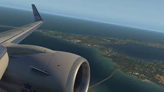 X plane 11 take off from bermuda zibo 737 wing view ultra realism [upl. by Keavy]