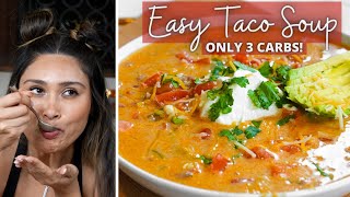 Keto Taco Soup 3 Carb amp Healthy Tasty Recipe In 20 Minutes [upl. by Jeannette]