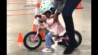 Kids ride balance bikes at Philly Bike Expo 2022 [upl. by Nahtahoj33]