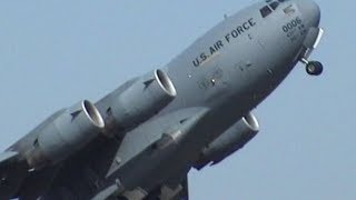 Boeing C17A Globemaster Display with Max Climb Rate Take Off Short Landing amp Reverse Thrust Demo [upl. by Liek]