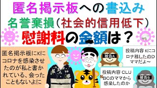 匿名掲示板への書込み名誉棄損（社会的信用低下）慰謝料の金額は？国民的お笑い芸人と阪神投手への新型コロナウイルスの感染元と書き込まれた精神的慰藉はいくらなのか？（ただし、すでに噂が広まっていた後の書込） [upl. by Penny]