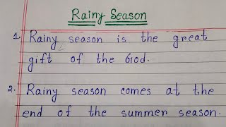 10 Lines On Rainy Season  Rainy Season Essay In English  Handwriting [upl. by Flemming]