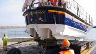 The Anstruther Lifeboat being pulled back up its slipway and onto the launch trailer [upl. by Amoreta]