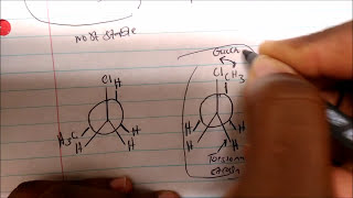 Drawing Newman Projections Staggered Eclipse Torsional Strain and Gauche Confirmatiion [upl. by Sianna]